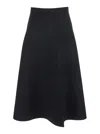 Theory Black Mid-waist Flared Skirt In Viscose Blend Woman In Black