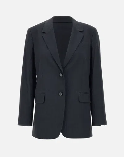 Theory Black Oversize Blazer In Blue