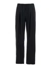 Theory Black Pants With Elastic Drawstring Waist And Pences On The Front In Tech Fabric Woman In Black