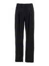 Theory Black Pants With Elastic Drawstring Waist And Pences On The Front In Tech Fabric Woman In Black