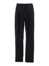 Theory Black Pants With Elastic Drawstring Waist And Pences On The Front In Tech Fabric Woman In Black
