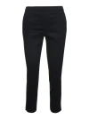 Theory Black Pull On Trousers In Linen Stretch Woman In Black