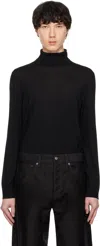 Theory Black Regal Merino Wool Turtleneck In Black