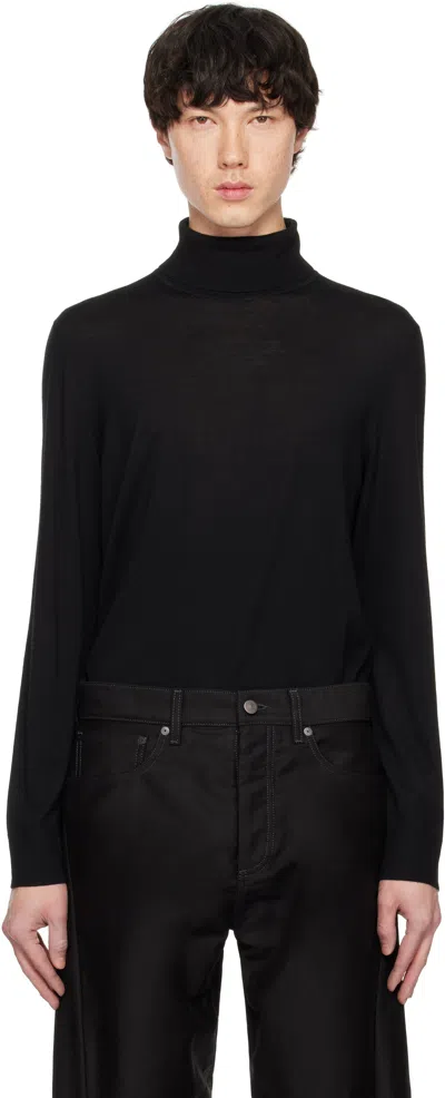 Theory Black Regal Merino Wool Turtleneck