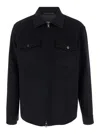 Theory Black Jacket With Collar And Zip Closure In Black
