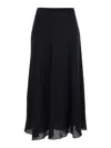 Theory Black Skirt With Elastic Waist In Black
