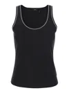 Theory Black Sleeveless Top With Scoop Neck In Cotton Stretch Woman In Black