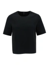 Theory Black T-shirt With U Neckline In Black