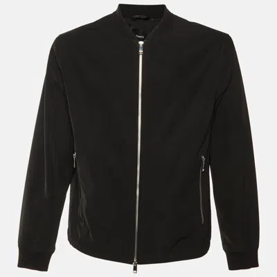 Theory Black Taffeta City Bomber Jacket