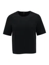 Theory Black T-shirt With U Neckline In Black