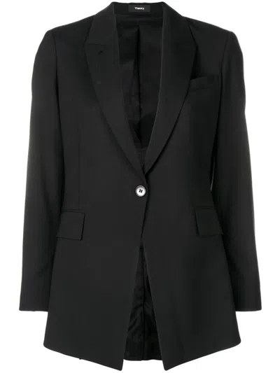THEORY THEORY BLACK WOOL BLEND BLAZER
