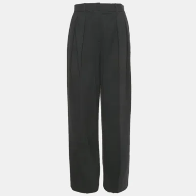 Pre-owned Theory Black Wool Pleated Formal Trousers S