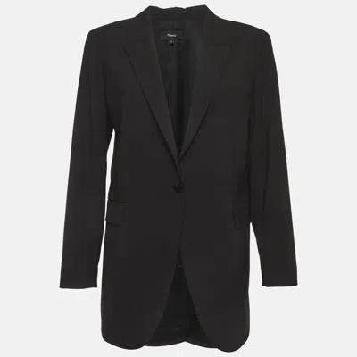 Pre-owned Theory Black Wool Regular Fit Blazer M
