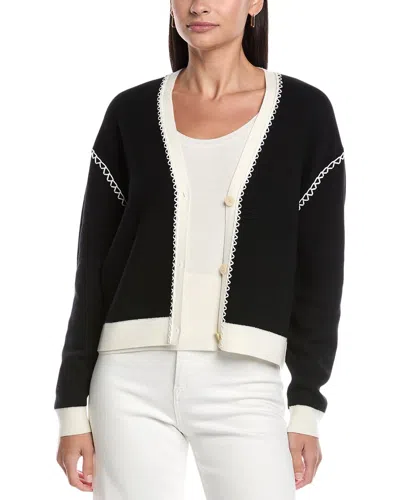 Theory Blanket Wool-blend Cardigan In Black