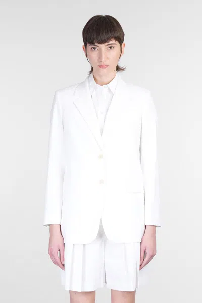 Theory Blazer In White Linen