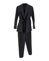 Theory Blazer And Trouser Set In Charcoal Wool In Black