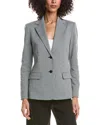 Theory Checked Jacquard Blazer In Gray
