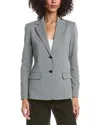 Theory Checked Jacquard Blazer In Gray
