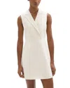 Theory Peak Lapel Mini Dress In Admiral Crepe In White