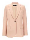 Theory Tailored Blazer With Notched Lapels In Nude & Neutrals