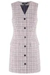 Theory Tweed Mini Dress In Pink Multi