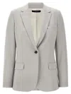 Theory Structured Blazer With Notched Lapels And Back Vent In Gray