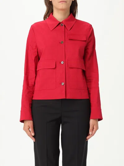 Theory Button-fastening Flap-pocket Jacket In Burgundy