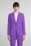 Theory Staple Blazer In Admiral Crepe In Viola