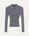 Theory Marl Rib Cardigan In Nocturne Navywhite