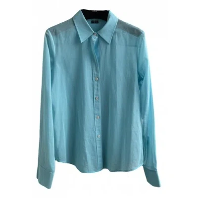 Pre-owned Theory Blouse In Turquoise