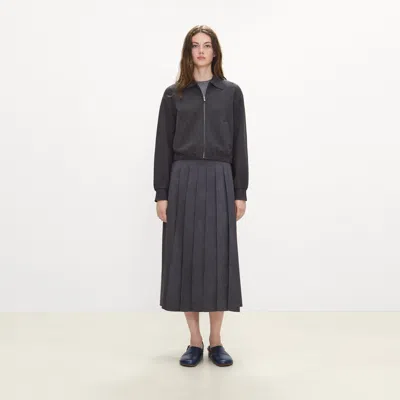 Theory Blouson Jacket In Double-knit Jersey In Charcoal Melange