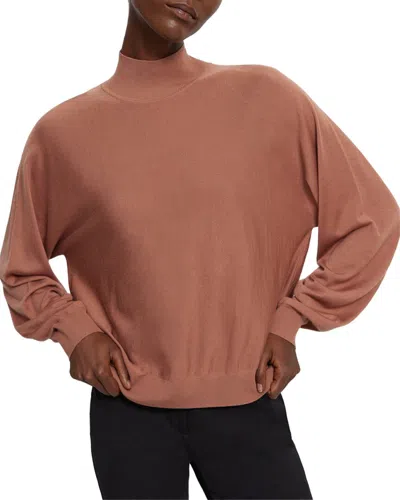 Theory Blouson Wool-blend Turtleneck Sweater In Brown