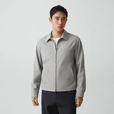 Theory Blouson Zip Jacket In Motion Wool In Gray