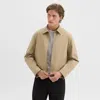 Theory Blouson Zip Jacket In Stretch Cotton Twill In Khaki