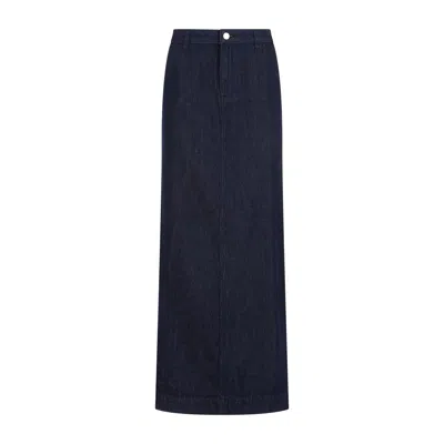 Theory Blue Cotton Midi Pencil Skirt For Women