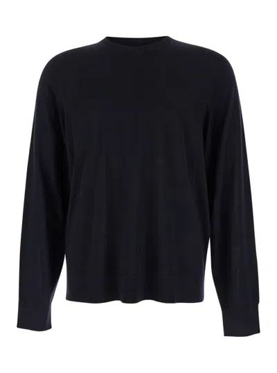 THEORY BLUE CREW NECK PULLOVER