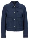 Theory Casual Jacket In Relaxed Denim In Blue