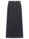 Theory Blue Denim Skirt In Blue