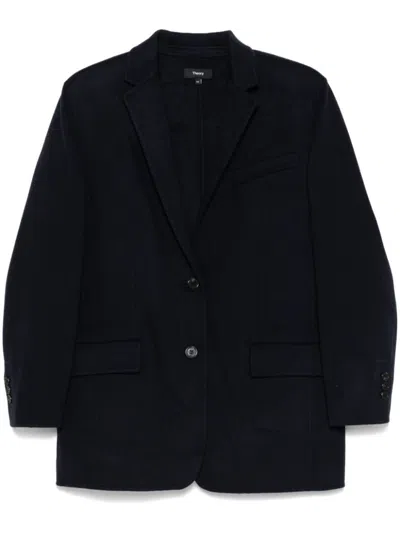 THEORY BLUE SINGLE BREASTED BLAZER