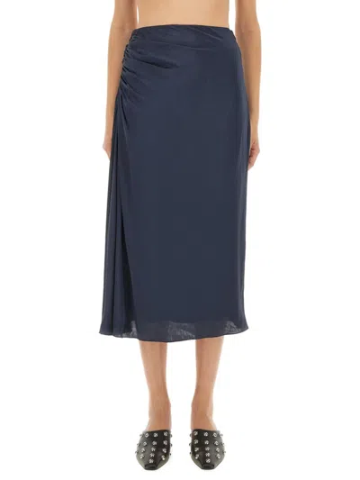 Theory Twisted Jersey Skirt In Blue