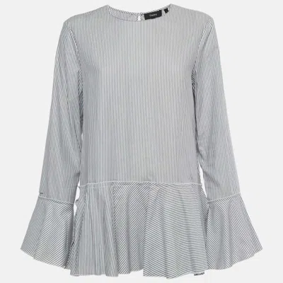 Theory Blue Stripe Cotton Lexanda Top