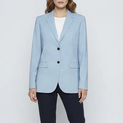 Pre-owned Theory Blue Wool Blend Single Breasted Classic Blazer M