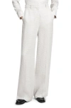 Theory B.mel Houndstooth Check Linen Blend Pants In Platinum Multi