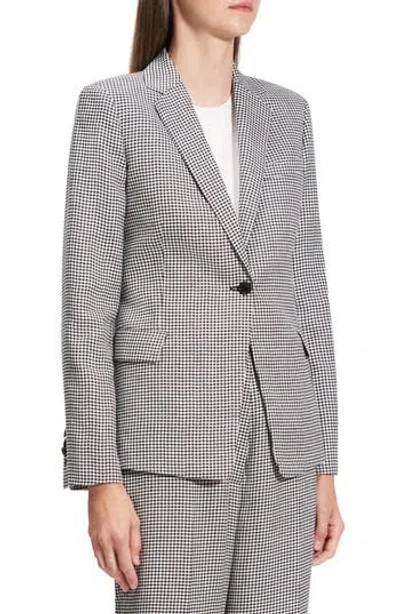 Theory B.mel Houndstooth Check Slim Fit Linen Blend Blazer