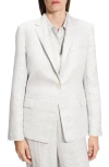 Theory B.mel Houndstooth Check Slim Fit Linen Blend Blazer In Platinum Multi