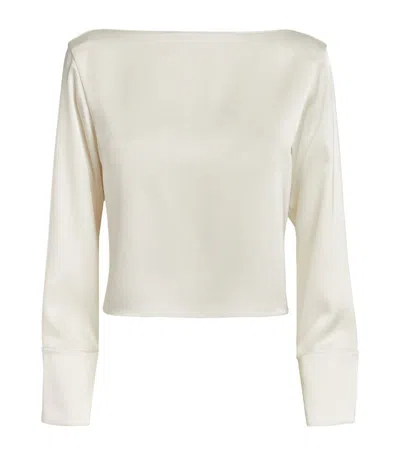 Theory Boat-neck Blouse In Ivory