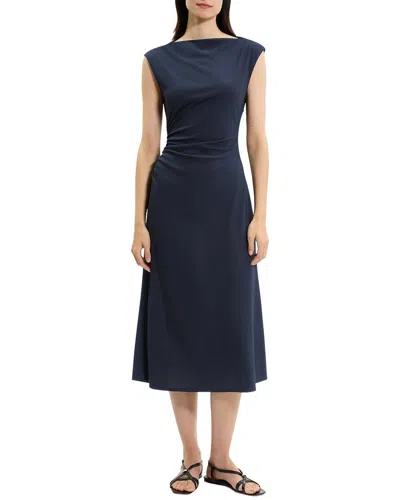 THEORY THEORY BOAT NECK DRAPE DRESS