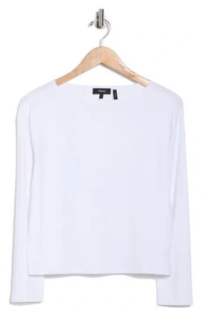Theory Boat Neck Knit Top In White