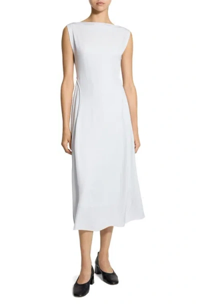 Theory Boat Neck Midi Dress In White