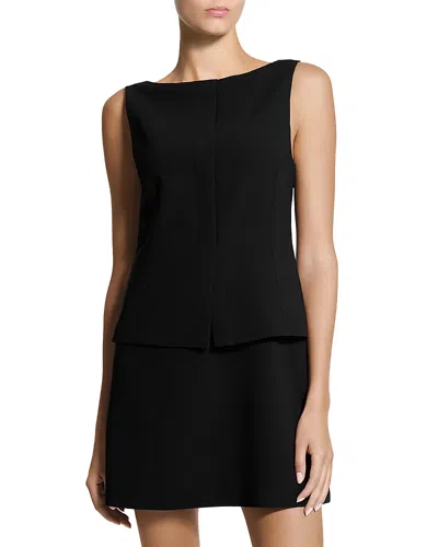 Theory Boat Neck Sleeveless Mini Dress In Black